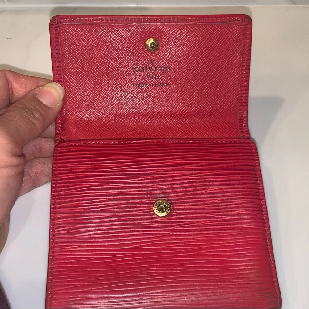 Louis Vuitton Red Epi Leather Bifold Wallet